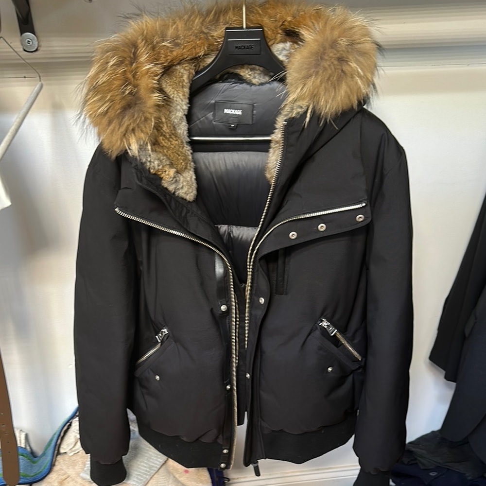 Moose Knuckles Black Fur-Trimmed Jacket